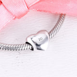 20th Anniversary Silver Heart Bracelet Charm