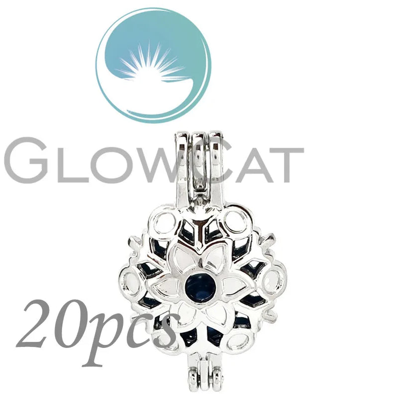 Christmas Snowflake Beads Aroma Pearl Cage Pendant