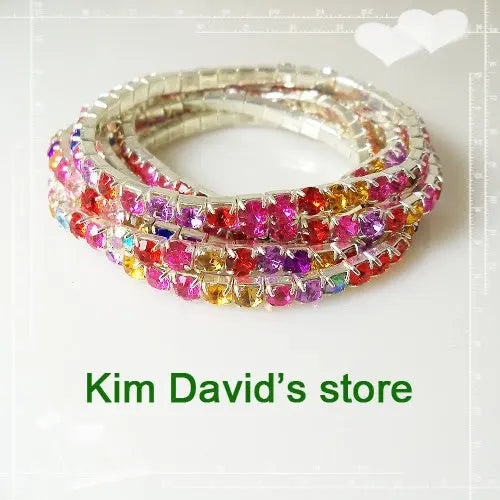 20x Rhinestone Crystal Stretch Bracelets Women Girls Jewelry