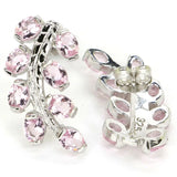 Lovely Leaf Pink Kunzite 925 Sterling Silver Earrings
