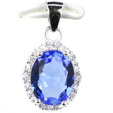 Real 925 Silver Pink Tourmaline Tanzanite Kunzite Wedding Pendant