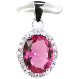 Real 925 Silver Pink Tourmaline Tanzanite Kunzite Wedding Pendant