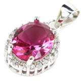 Real 925 Silver Pink Tourmaline Tanzanite Kunzite Wedding Pendant