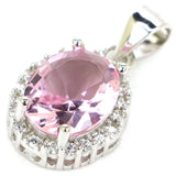 Real 925 Silver Pink Tourmaline Tanzanite Kunzite Wedding Pendant