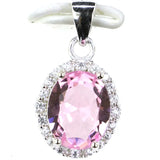 Real 925 Silver Pink Tourmaline Tanzanite Kunzite Wedding Pendant