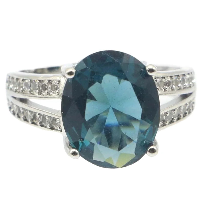 London Topaz CZ Silver Rings - Daily Wear Drop