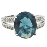 London Topaz CZ Silver Rings - Daily Wear Drop