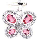 Genuine Ruby Pink Tourmaline Tanzanite 925 Silver Pendant