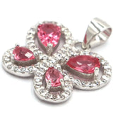 Genuine Ruby Pink Tourmaline Tanzanite 925 Silver Pendant
