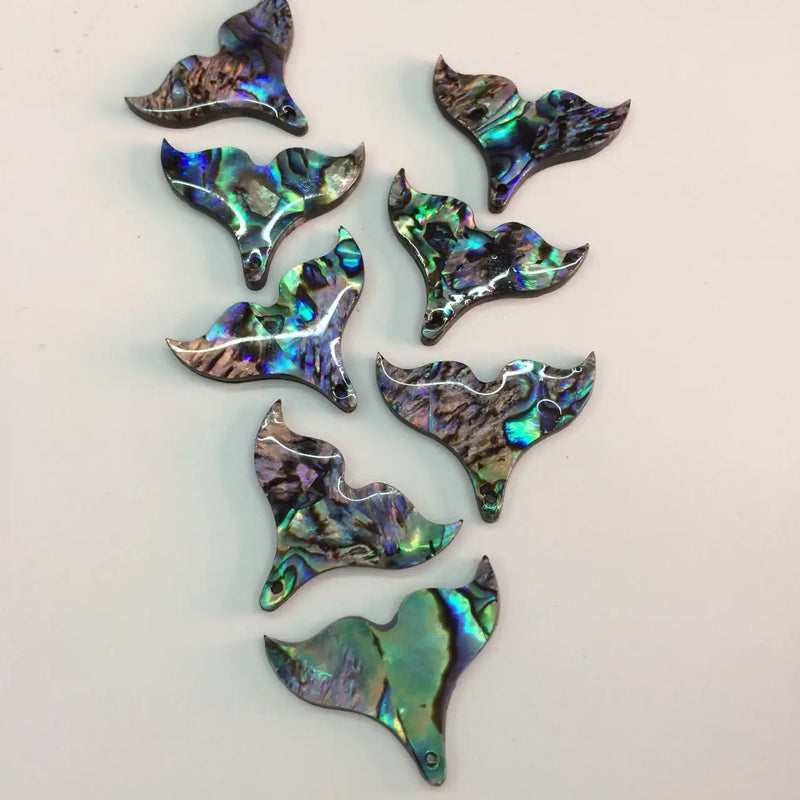 Natural Abalone Shell Fish Tail Earring Charms Necklace Pendants DIY Jewelry