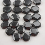Faceted Iron Hematite Beads Pendants 20x25mm