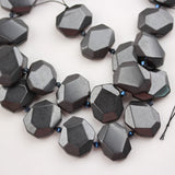 Faceted Iron Hematite Beads Pendants 20x25mm