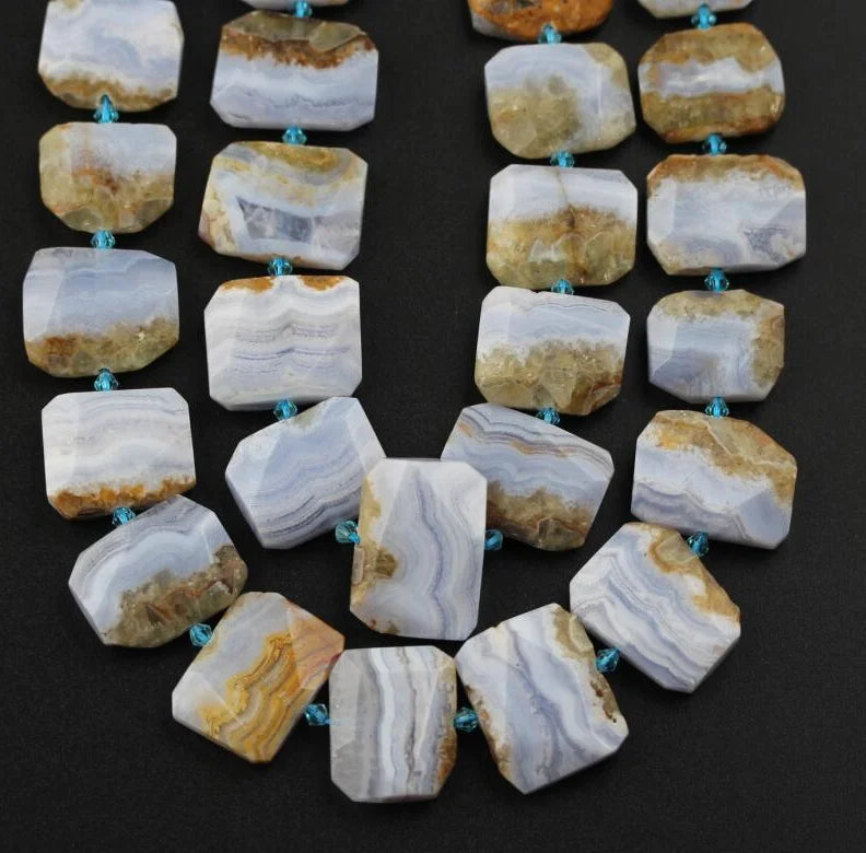 Faceted Iron Hematite Beads Pendants 20x25mm