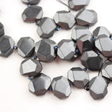 Faceted Iron Hematite Beads Pendants 20x25mm
