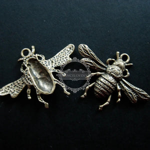 Vintage Brass Beetle Bugs Pendant Charm Jewelry Findings