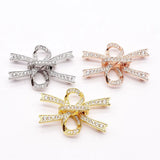 20x28mm High Quality Women's Bow CZ Pearl Bracelet Buckle