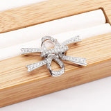 20x28mm High Quality Women's Bow CZ Pearl Bracelet Buckle