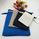 10pcs Ribbon Jute Bag Gift Bags For Jewelry Wedding Christmas Drawstring Pouches