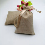 10pcs Ribbon Jute Bag Gift Bags For Jewelry Wedding Christmas Drawstring Pouches