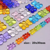 20x30mm Rainbow Bear Acrylic Beads for Jewelry Making