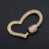 20x31mm CZ Zircon Heart Spiral Lock Hook Necklace Clasp