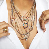 20x31mm CZ Zircon Heart Spiral Lock Hook Necklace Clasp