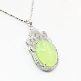 20x35mm Natural Stone Pendant Stainless Steel Necklace Chain Jades Charms Choker