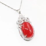 20x35mm Natural Stone Pendant Stainless Steel Necklace Chain Jades Charms Choker