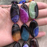 20x40mm Multicolor Agates Druzy Slice Pendant Beads 9PCS