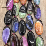 20x40mm Multicolor Agates Druzy Slice Pendant Beads 9PCS