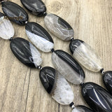 20x40mm Natural Agate Quartz Slice Pendant Beads 9PCS