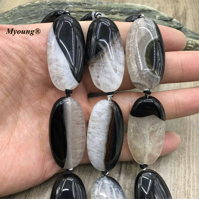 20x40mm Natural Agate Quartz Slice Pendant Beads 9PCS