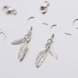 925 Sterling Silver Leaf Feather Connection Charm Pendant for Jewelry Making