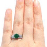 Green Emerald CZ Infinity Anniversary Silver Ring