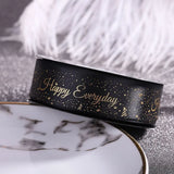 20yd 2.5cm Gilt Lettering Ribbon w/ Flower Packing Material Dot English Letter