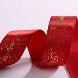 20yd 2.5cm Gilt Lettering Ribbon w/ Flower Packing Material Dot English Letter