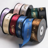 Bronzing Polyester Ribbon Flowers Greetings Ribbon