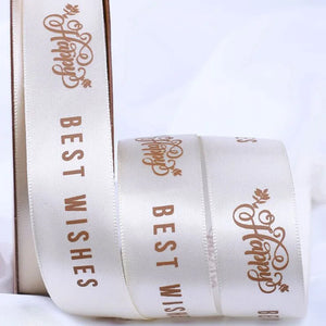 Bronzing Polyester Ribbon Flowers Greetings Ribbon