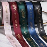 Bronzing Polyester Ribbon Flowers Greetings Ribbon