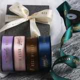 Bronzing Polyester Ribbon Flowers Greetings Ribbon