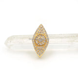 Micro Pave Clear CZ Eye Of Chakra Relief Flat Beads for DIY Bracelets Necklaces