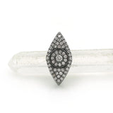 Micro Pave Clear CZ Eye Of Chakra Relief Flat Beads for DIY Bracelets Necklaces