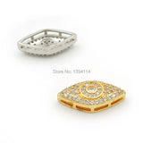 Micro Pave Clear CZ Eye Of Chakra Relief Flat Beads for DIY Bracelets Necklaces