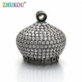 21*21mm High Brass CZ Crown Tassel Caps DIY Jewelry Findings Accessories