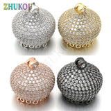 21*21mm High Brass CZ Crown Tassel Caps DIY Jewelry Findings Accessories