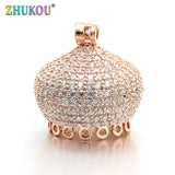 21*21mm High Brass CZ Crown Tassel Caps DIY Jewelry Findings Accessories