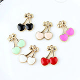 50Pcs Glazing KC Alloy Cherry Fruits Charms for Jewelry Making