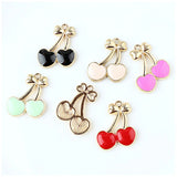 50Pcs Glazing KC Alloy Cherry Fruits Charms for Jewelry Making