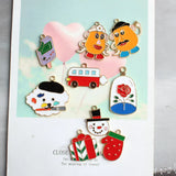 Colorful Alloy Small Pendant Christmas Style Charms DIY Findings Jewelry Making