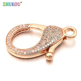Brass CZ Lobster Clasps Hooks DIY Jewelry Findings 4mm Hole VK58